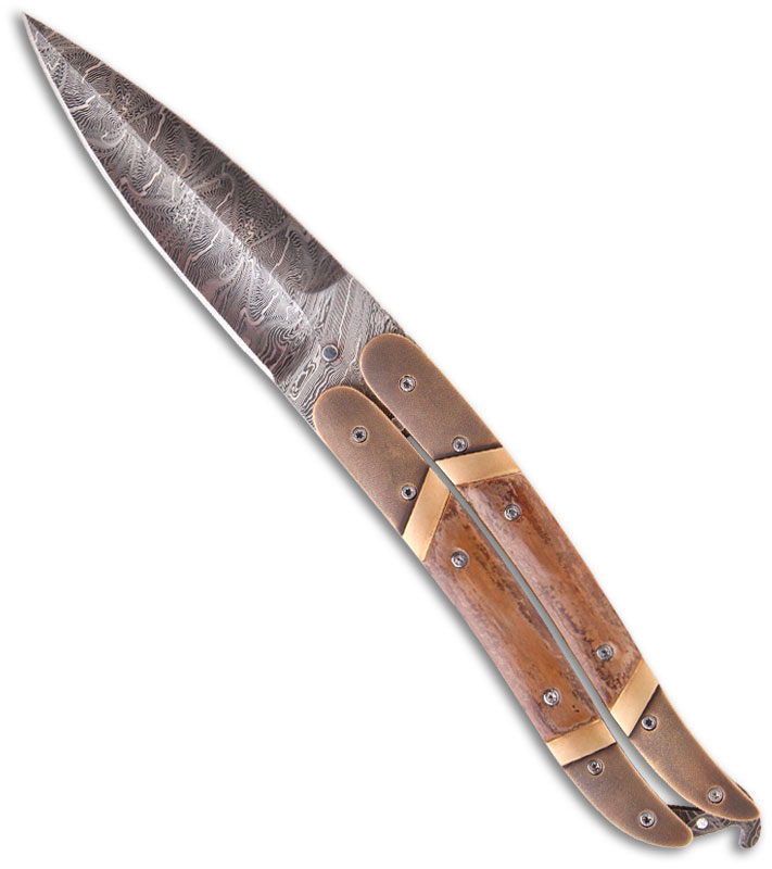 Corrie Schoeman Balisong Mammoth Ivory Bronze @ Bladehq.com